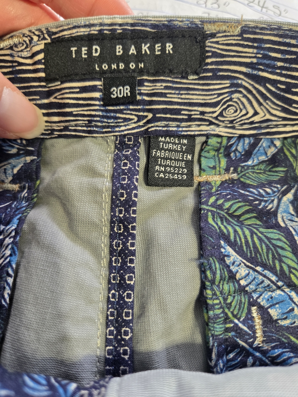 Ted Baker London Mens Shorts 30R Gray Chino Shorts Cotton Casual Designer - Picture 3 of 4